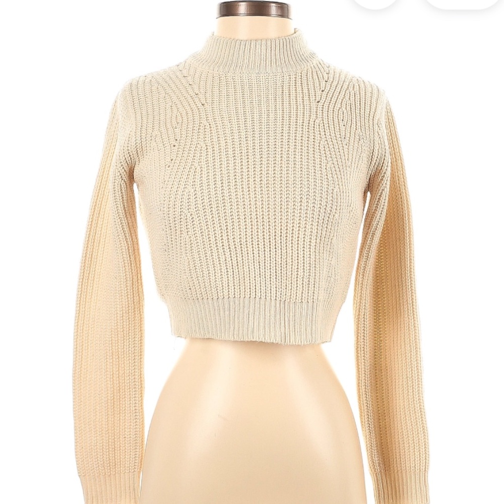 Kendall & Kylie Cream Crew Neck Sweater